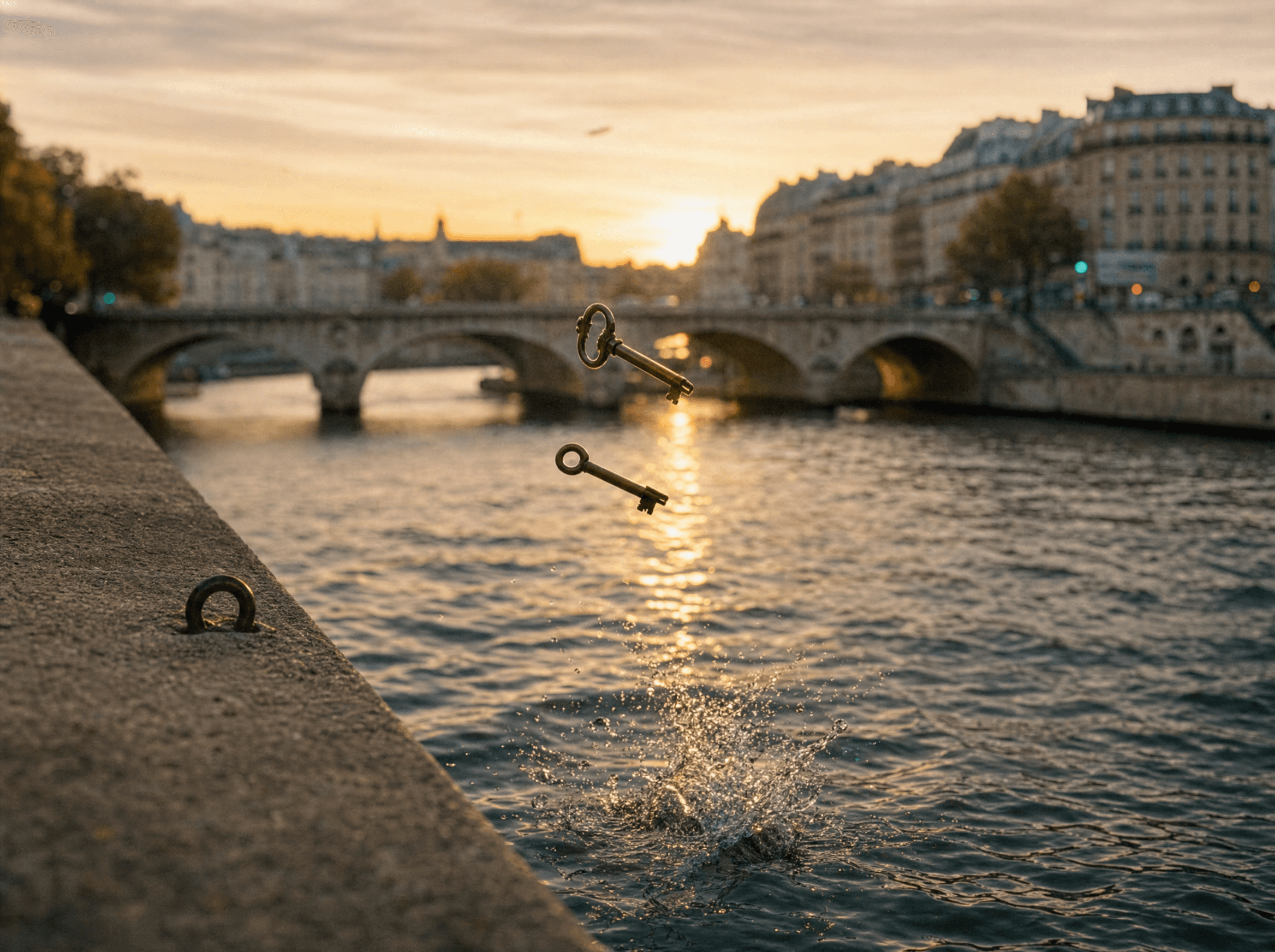 Keys dropped into the Seine
